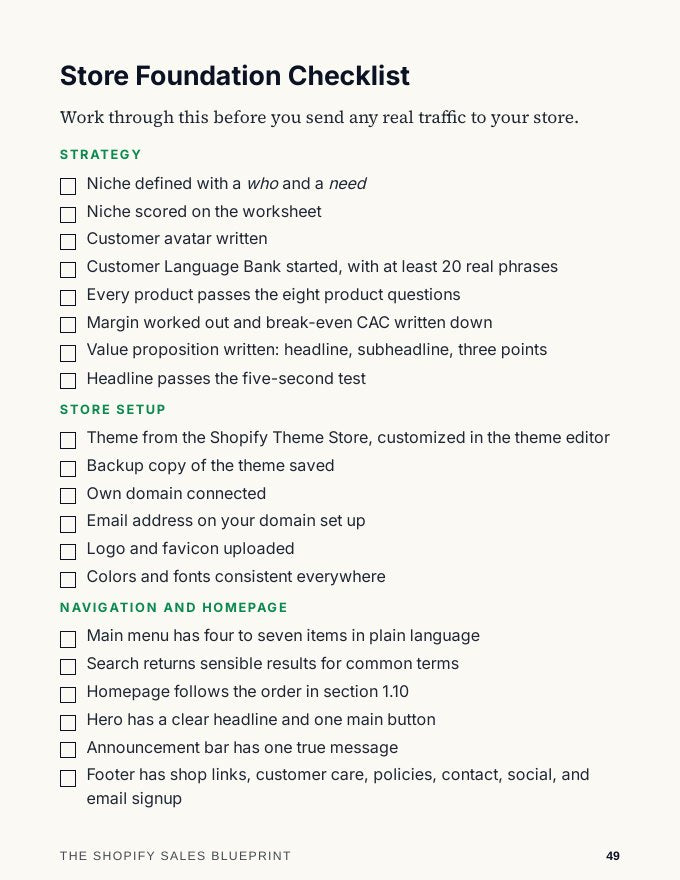 Page from The Shopify Sales Blueprint